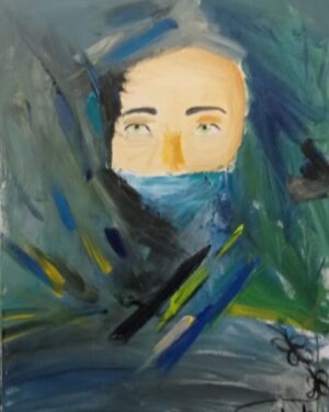 Emotional portrait painting of a girl feeling unheard